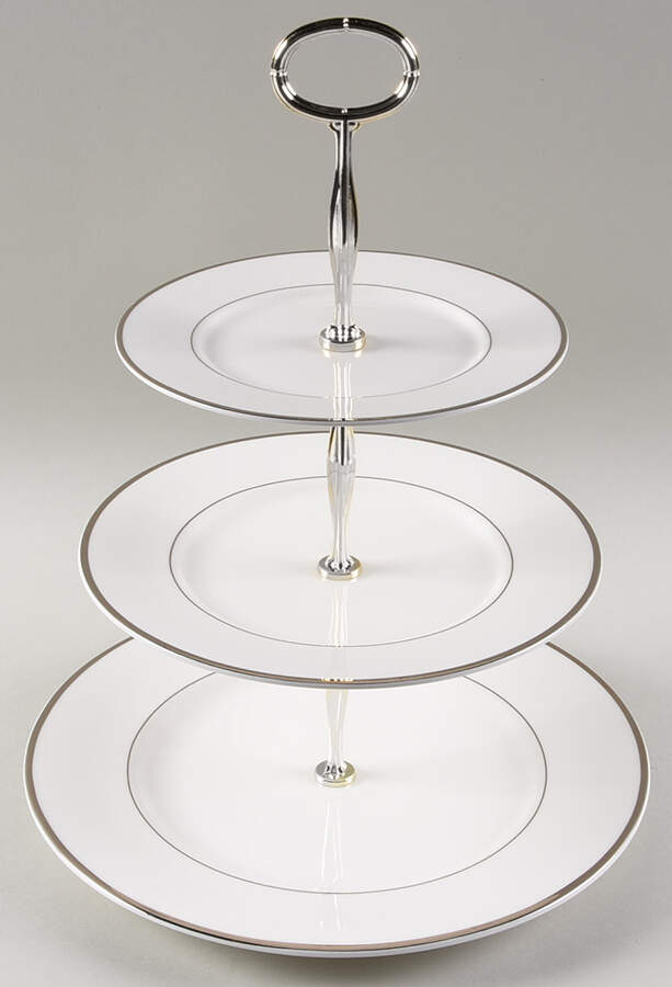 Cameo Platinum 13 7/8"-14 1/4" 3-Tiered Serving Tray(DP,SP,BB) HC by Mikasa-1