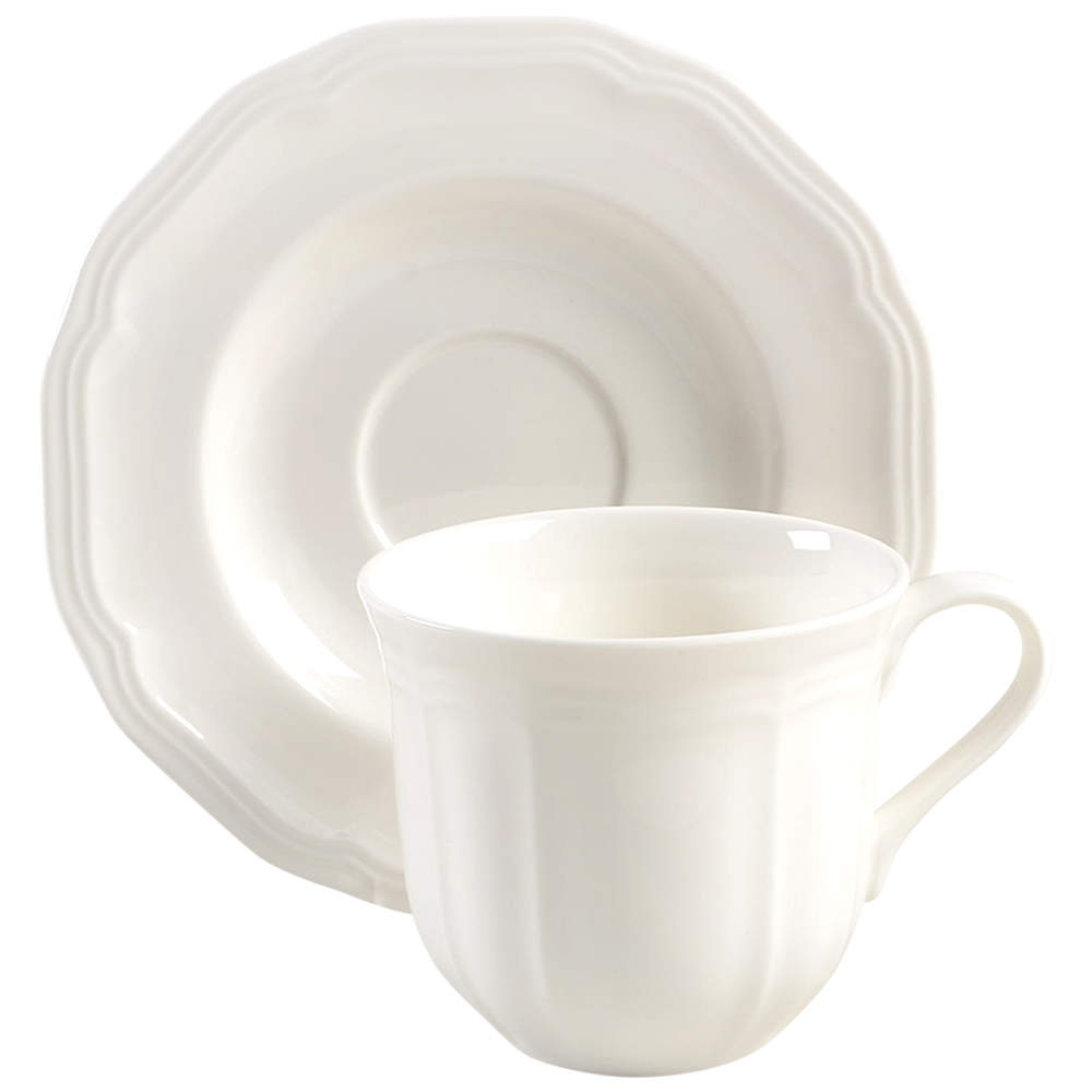 Antique White (Not Bone) Flat Cup & Saucer Set by Mikasa-1