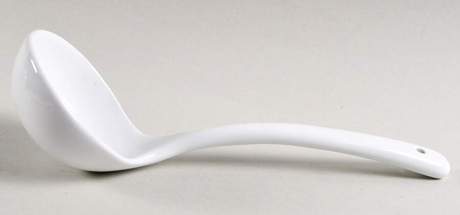 Antique White (Not Bone) Tureen Ladle by Mikasa-1
