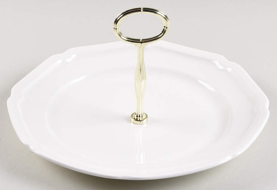 Antique White (Not Bone) Round Serving Plate with Center Handle (Dp) Hc by Mikasa-1