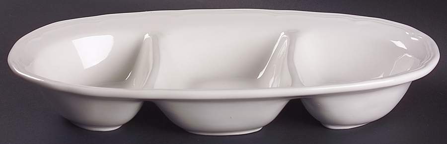 Antique White (Not Bone) 3-Part Oval Divided Server by Mikasa-1