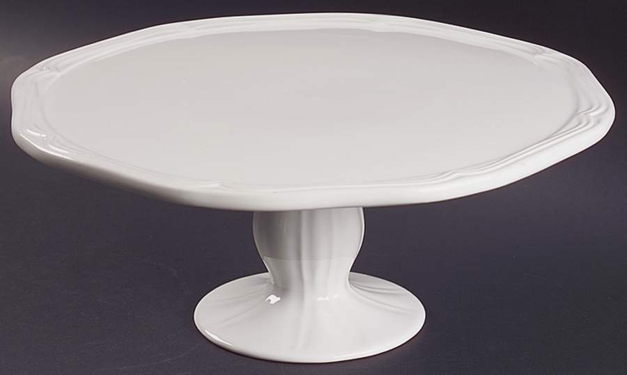 Antique White (Not Bone) 12" Diameter Pedestal Cake Stand by Mikasa-1