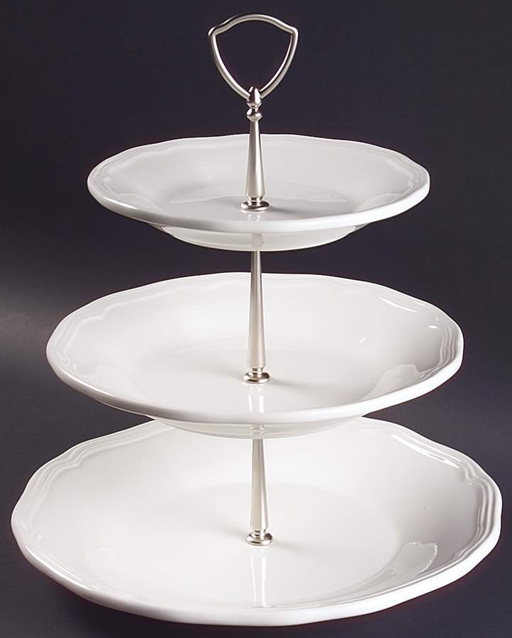 Antique White (Not Bone) 3-Tiered Serving Tray (DP, SP, BB) by Mikasa-1