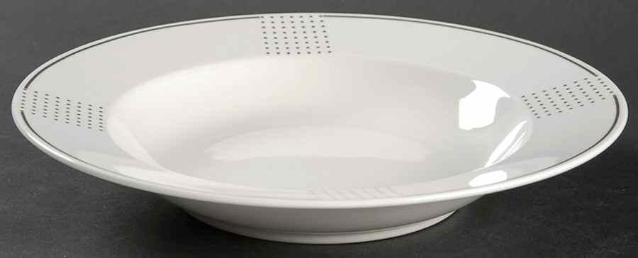 Pinpoint Silver Large Rim Soup Bowl by Mikasa-1