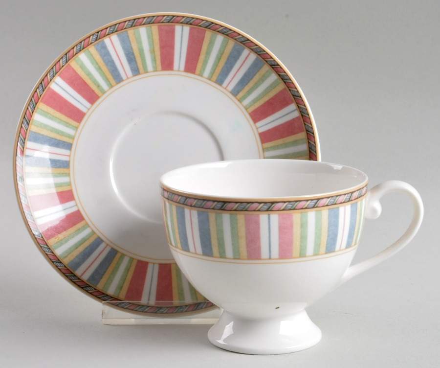 Fashion Tones Footed Cup & Saucer Set by Mikasa-1