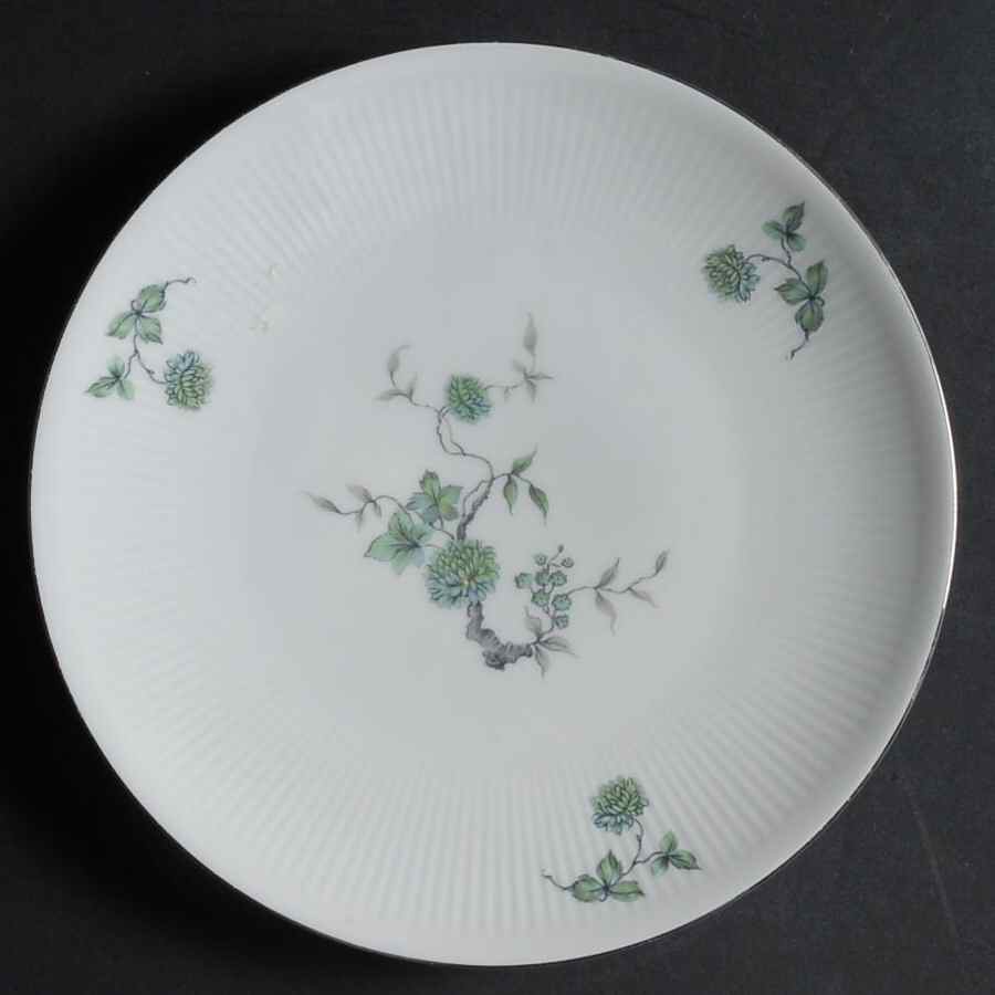 Green Ming (Platinum Trim) Salad Plate by Mitterteich-1