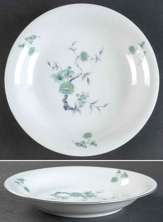Green Ming (Platinum Trim) Coupe Soup Bowl by Mitterteich-1