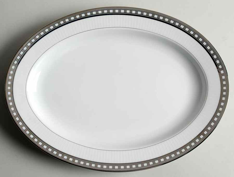Platinum Symmetry 14" Oval Serving Platter by Mikasa-1