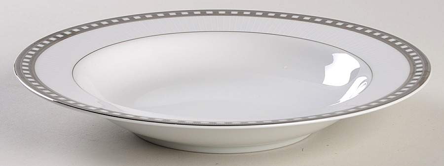 Platinum Symmetry Rim Soup Bowl by Mikasa-1
