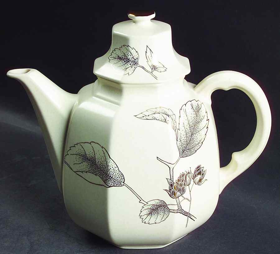 Gold Brocade Coffee Pot & Lid by Mikasa-1