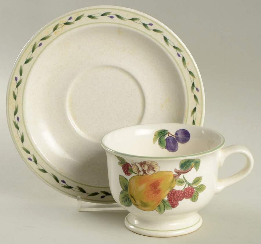 Summer Grove Footed Cup & Saucer Set by Mikasa-1