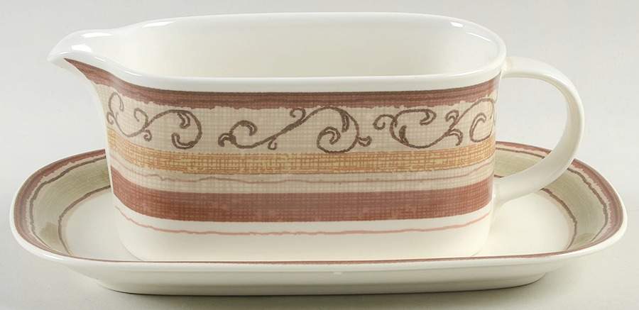 Cappuccino Gravy Boat & Underplate (Relish/Butter) by Mikasa-1