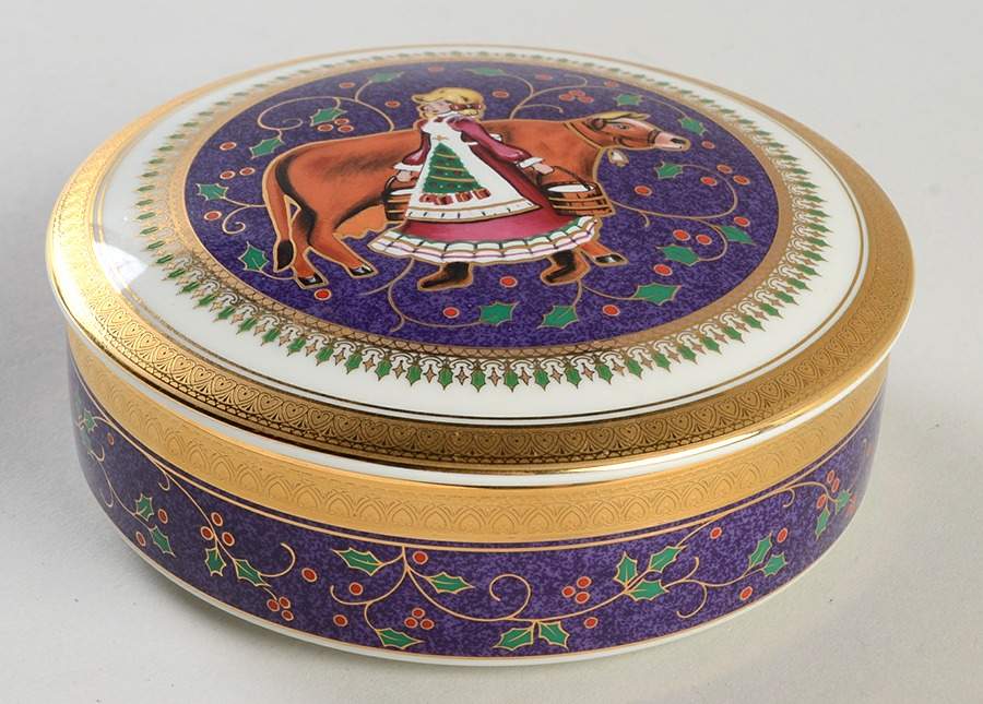 Twelve Days of Christmas Gold 5" Round Box & Lid by Mikasa-1
