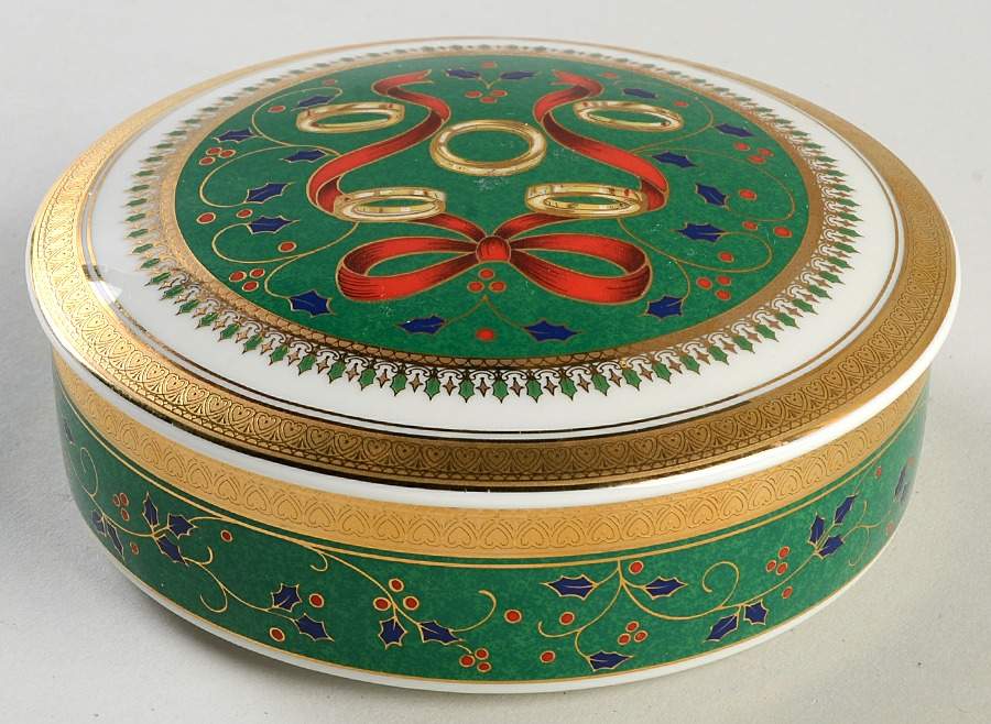Twelve Days of Christmas Gold 5" Round Box & Lid by Mikasa-1