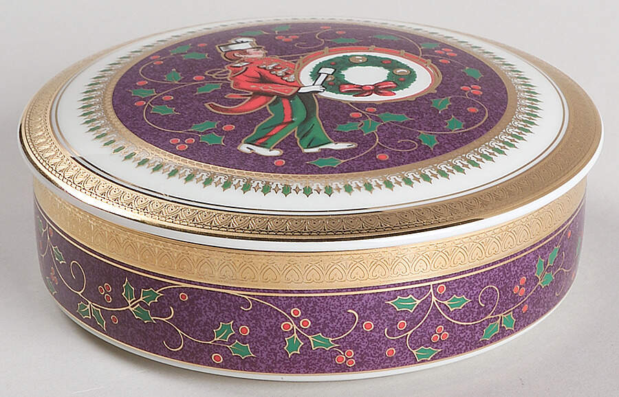 Twelve Days of Christmas Gold 5" Round Box & Lid by Mikasa-1