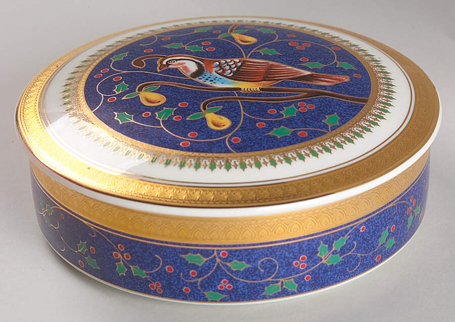 Twelve Days of Christmas Gold 5" Round Box & Lid by Mikasa-1