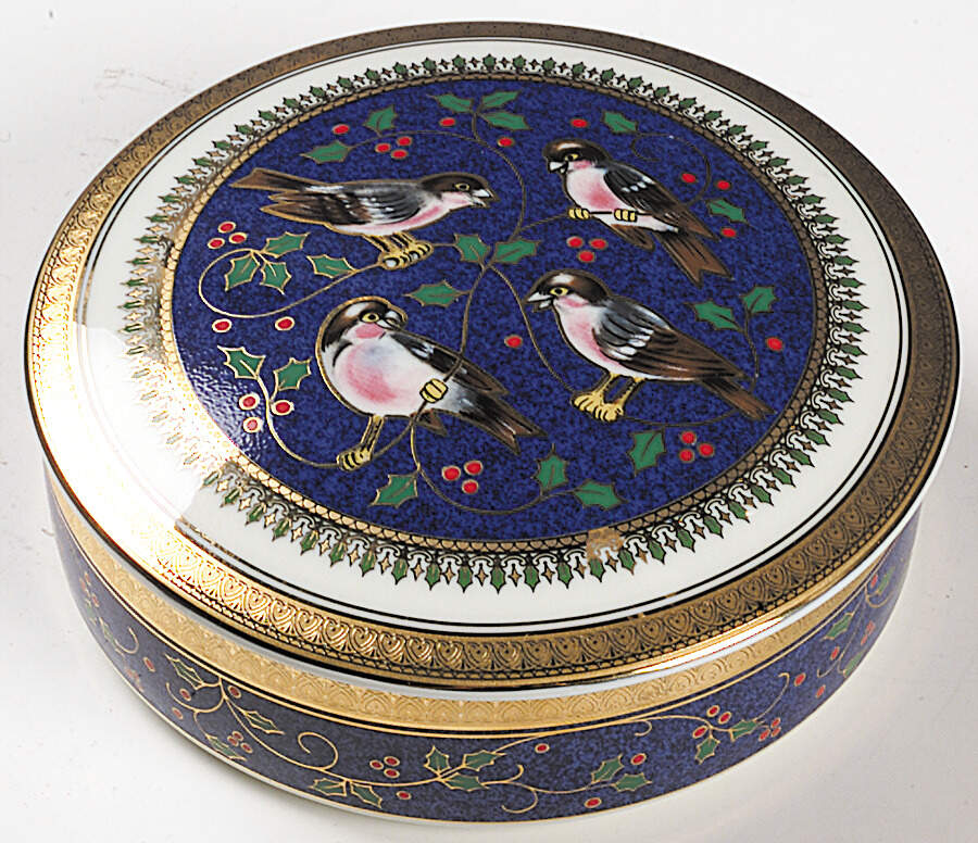Twelve Days of Christmas Gold 5" Round Box & Lid by Mikasa-1