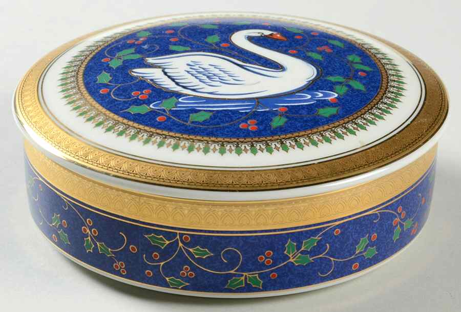 Twelve Days of Christmas Gold 5" Round Box & Lid by Mikasa-1