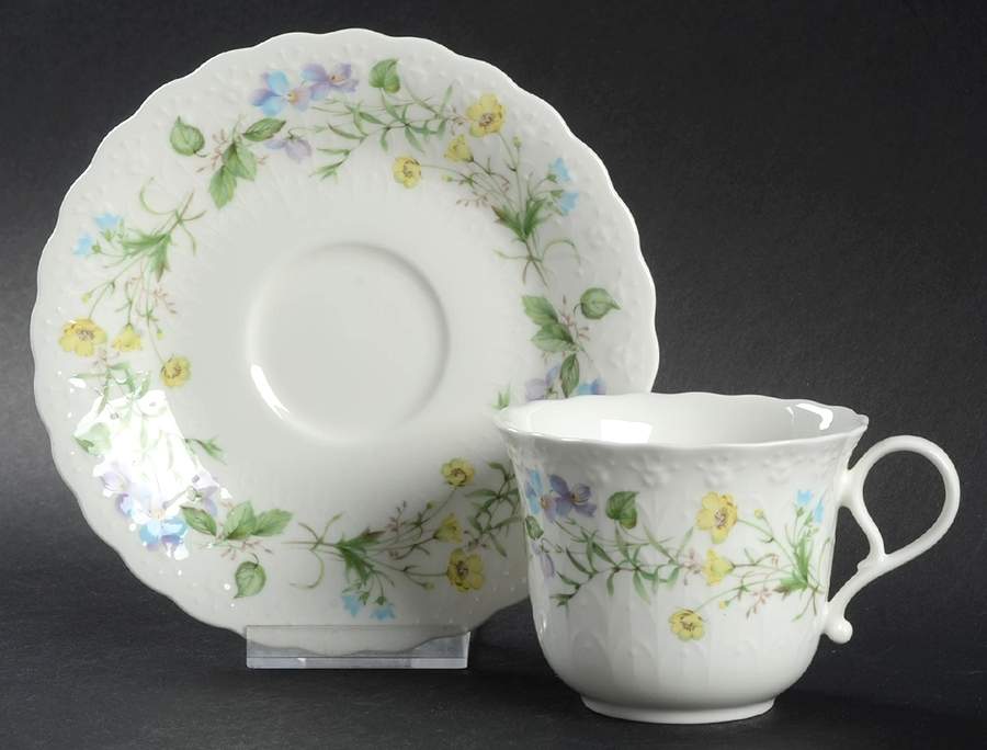 Belle Fleur Flat Cup & Saucer Set by Mikasa-1