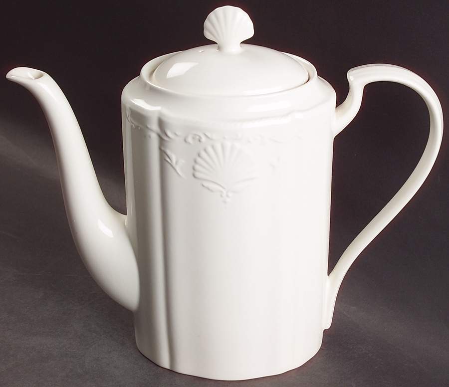 South Hampton White Coffee Pot & Lid by Mikasa-1