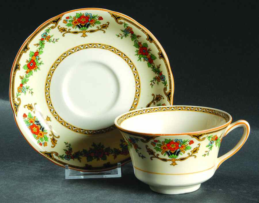 MAD87 Footed Cup & Saucer Set by John Maddock & Sons-1
