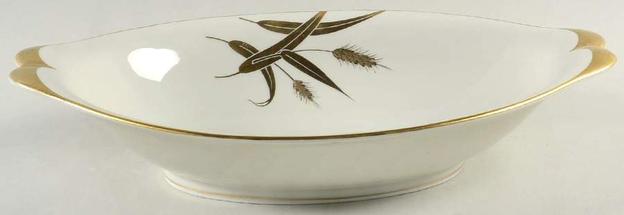 Midas (Cream Background, Japan) 11" Oval Vegetable Bowl by Meito-1