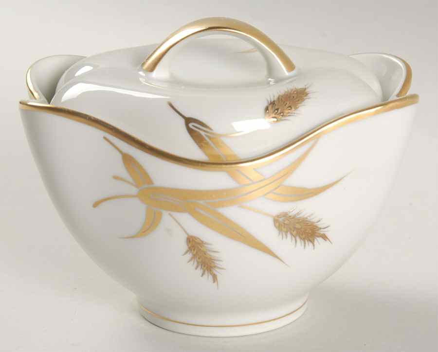 Midas (Cream Background, Japan) Sugar Bowl & Lid by Meito-1