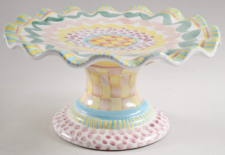 Aurora 12" Diameter Pedestal Cake Stand by MacKenzie-Childs-1