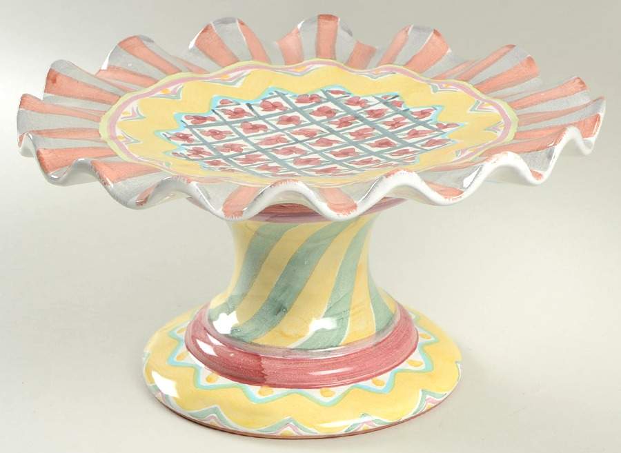 Rose Cottage 12" Diameter Pedestal Cake Stand by MacKenzie-Childs-1