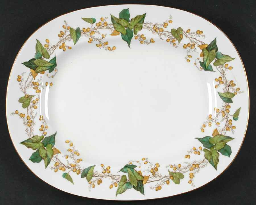 Lothian (Globe Backstamp) 13" Oval Serving Platter by Minton-1