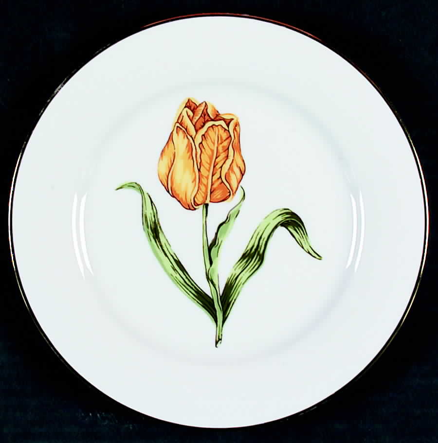 Golden Leaf Floral Salad Plate by Muirfield-1