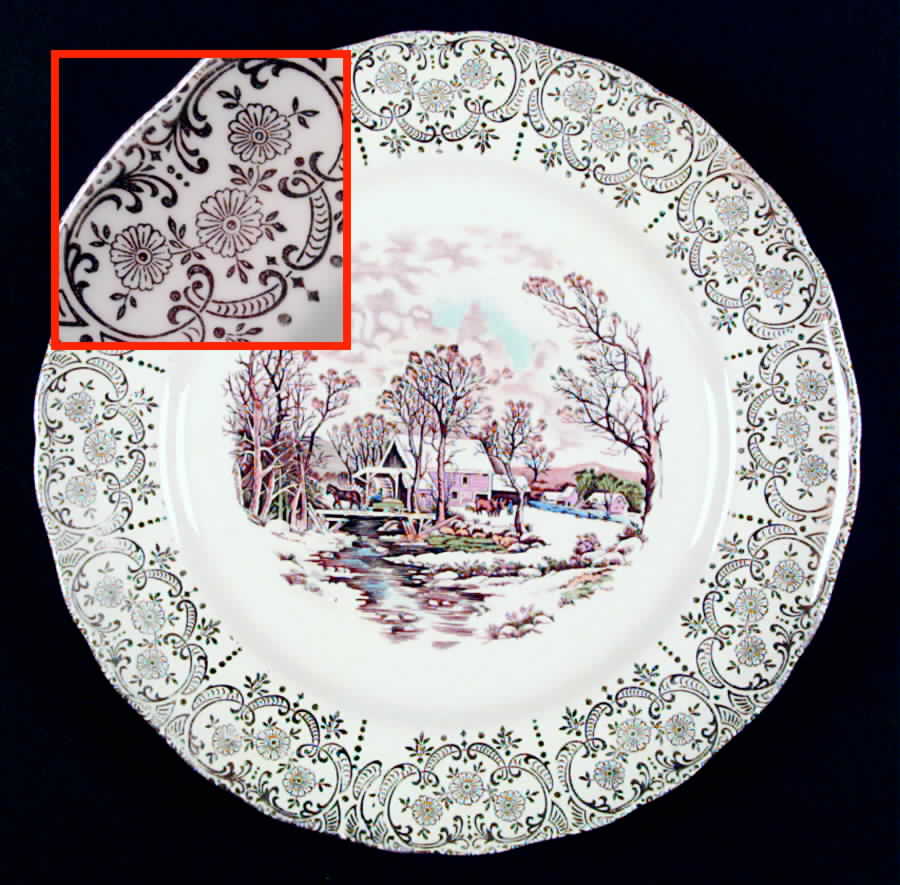 Currier & Ives (Rim, Scalloped) Dinner Plate by Mount Clemens-1