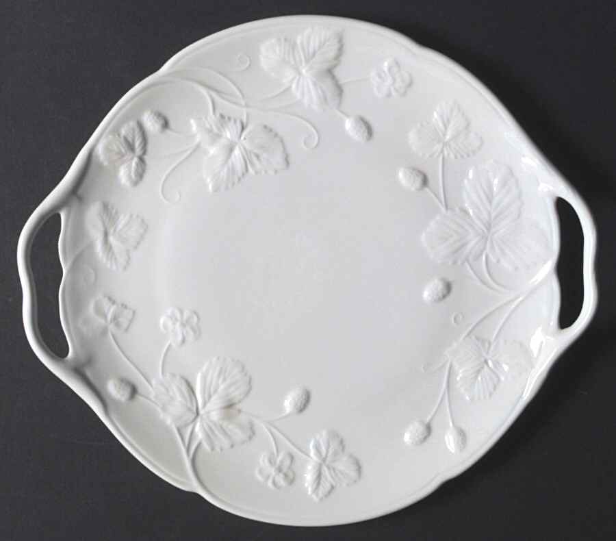 Victoria Strawberry White Handled Cake Plate by Minton-1
