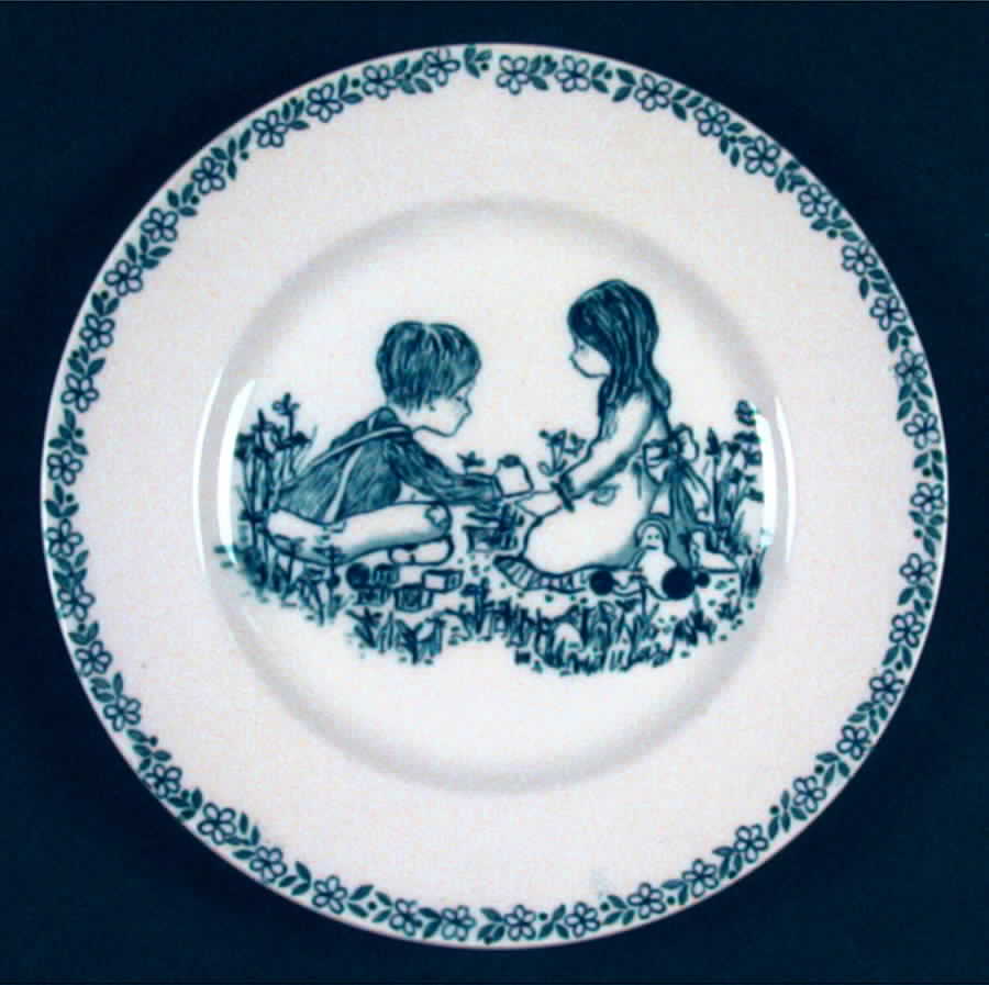 MEA85 (Blue) Salad Plate by Alfred Meakin-1