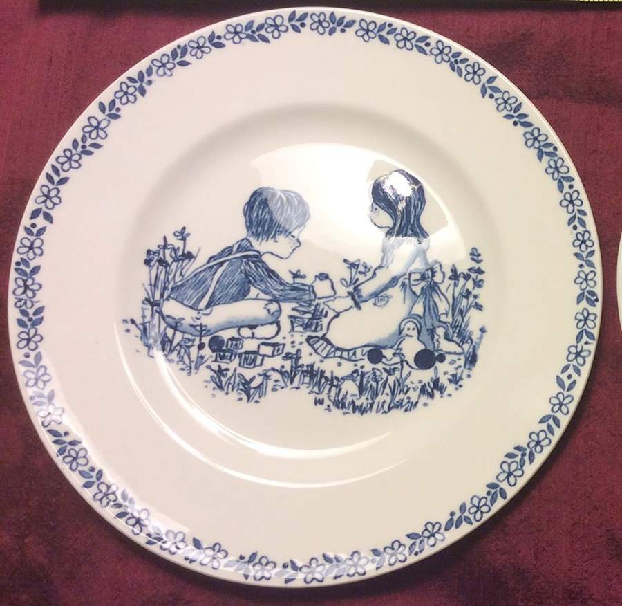 MEA85 (Blue) Rim Soup Bowl by Alfred Meakin-1