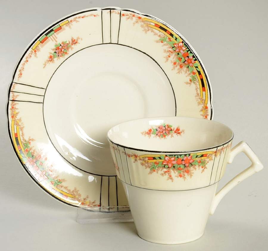 Florida Flat Cup & Saucer Set by Myott Staffordshire-1