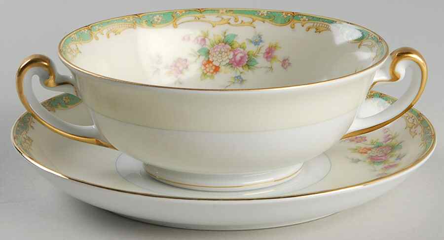 MEI673 Footed Cream Soup Bowl & Saucer Set by Meito-1