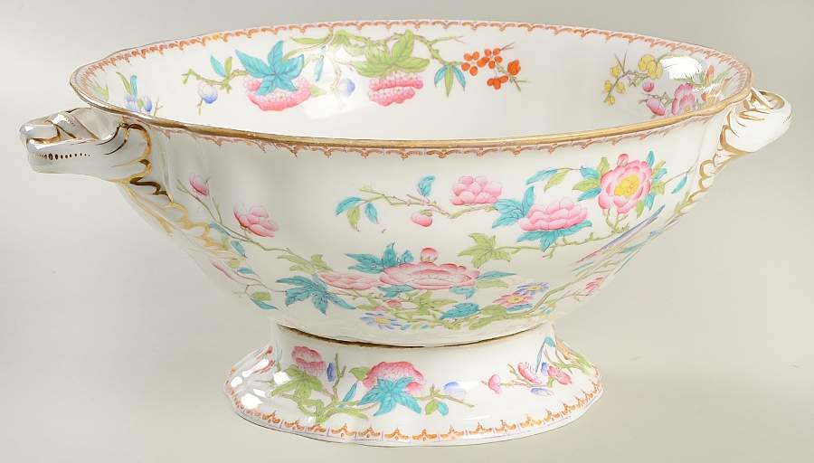 Cuckoo (Scalloped, Cream, Globe Background) Large Fruit Bowl by Minton-1