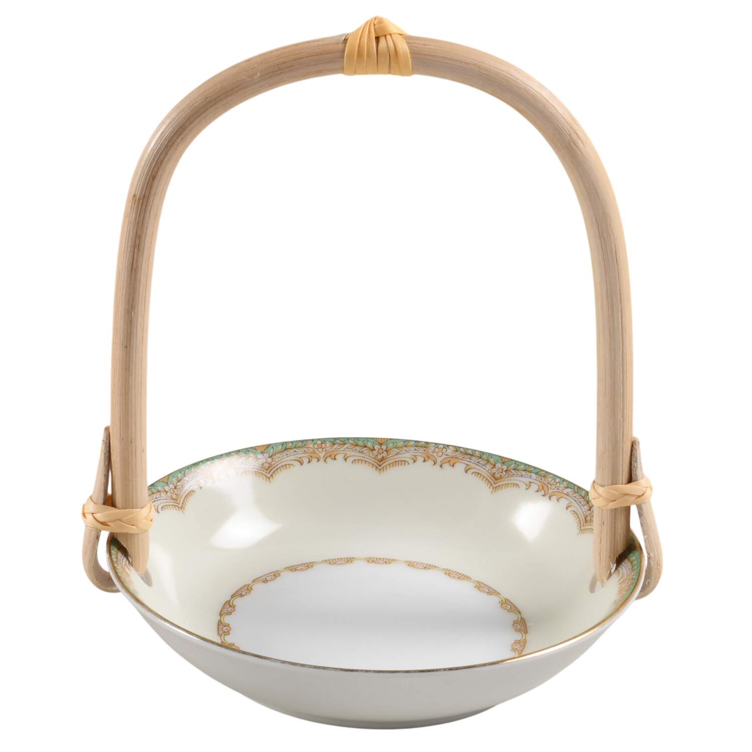 MEI677 7''-7 1/4'' Basket W/Bamboo Handle HC by Meito-1