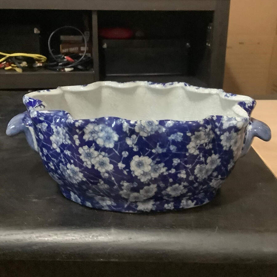 China Blue 10" Oval Centerpiece by Seymour Mann-1