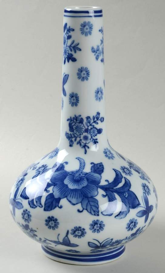 China Blue 10" Bud Vase by Seymour Mann-1