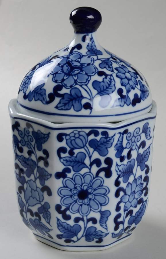 China Blue 4" Storage Jar & Lid by Seymour Mann-1