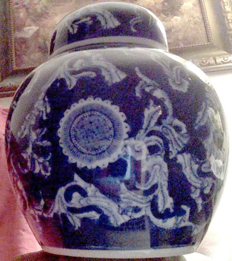 China Blue Ginger Jar & Lid by Seymour Mann-1