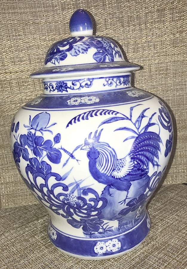 China Blue Large Temple Jar & Lid by Seymour Mann-1