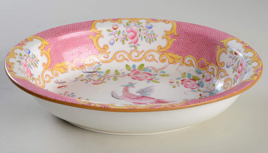 Cockatrice Pink (Smooth, Globe Backstamp) 9" Oval Vegetable Bowl by Minton-1