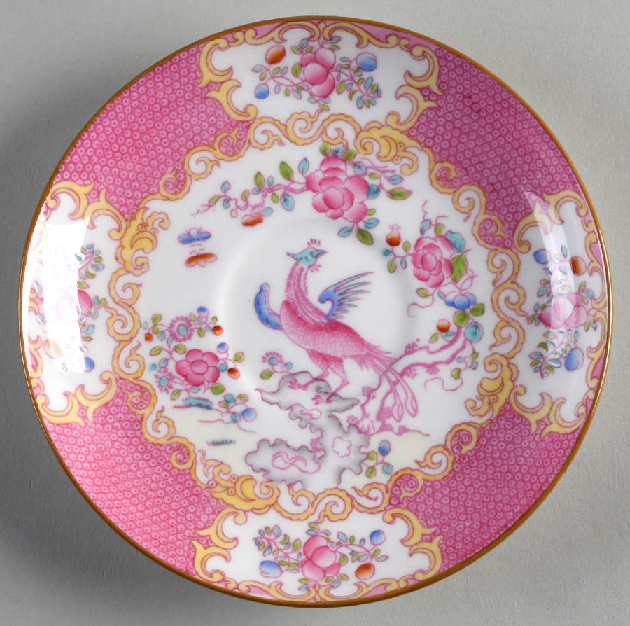 Cockatrice Pink (Smooth, Globe Backstamp) Saucer for Flat Cup by Minton-1