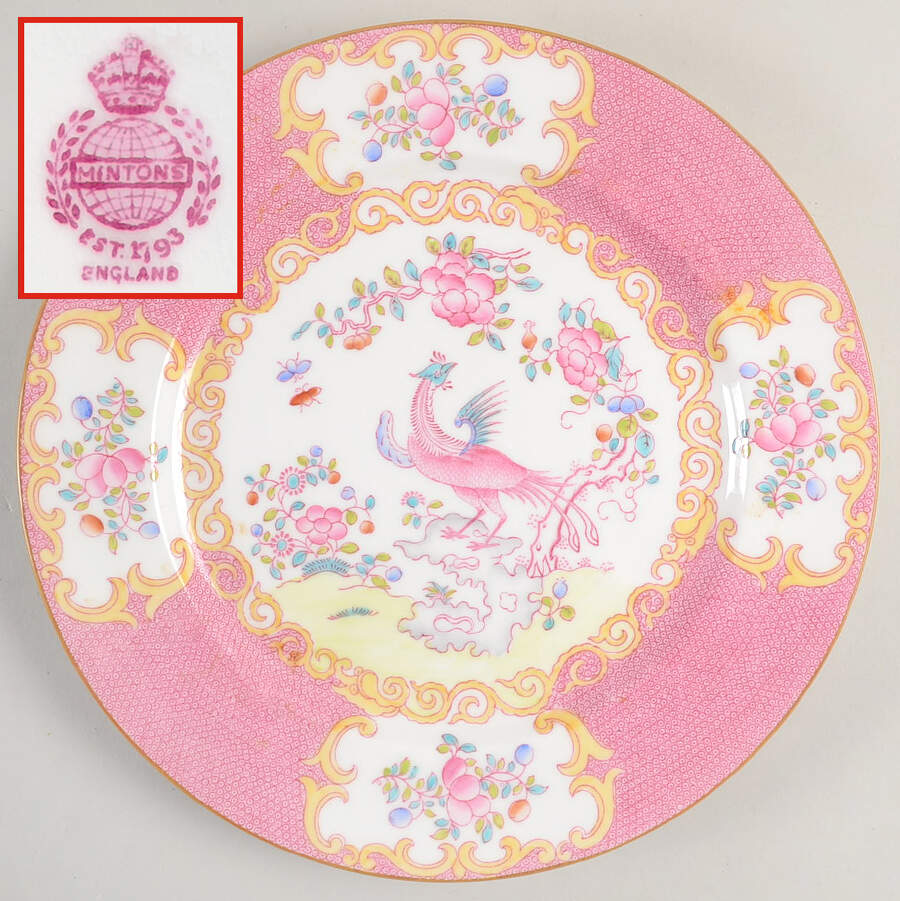 Cockatrice Pink (Smooth, Globe Backstamp) Dinner Plate by Minton-1