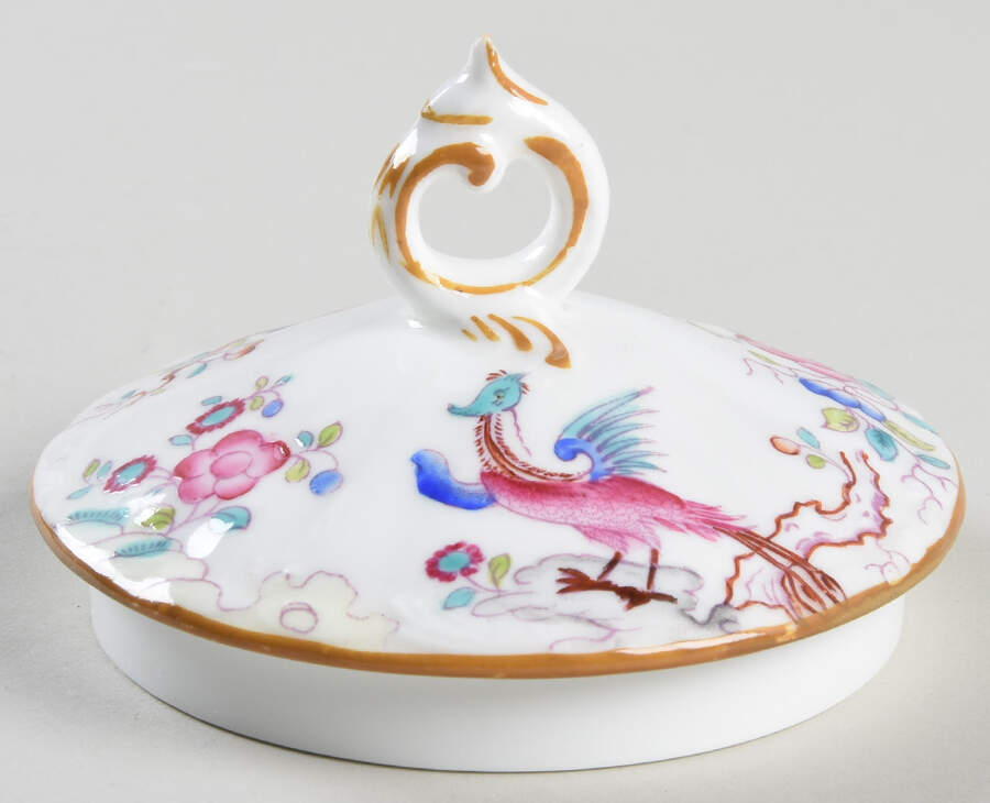Cockatrice Pink (Smooth, Globe Backstamp) Lid for Mini Teapot by Minton-1