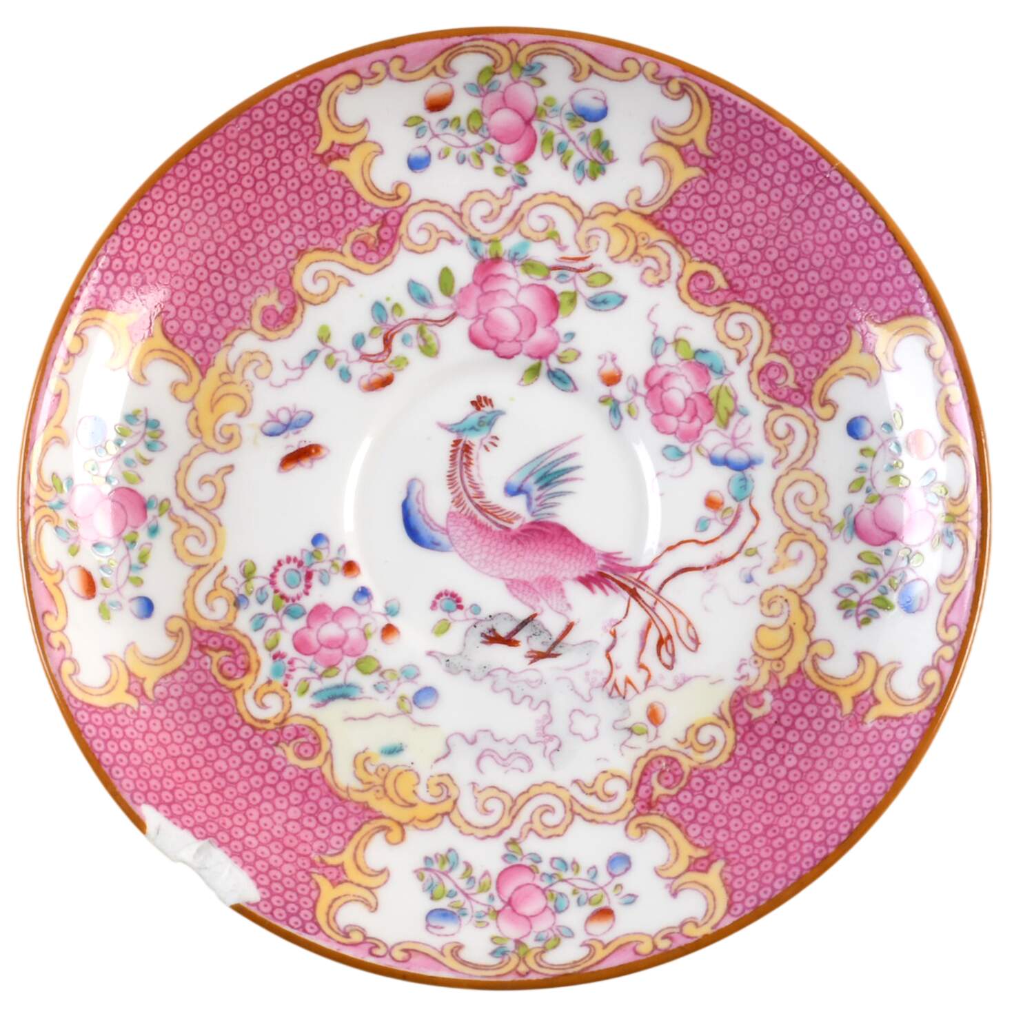 Cockatrice Pink (Smooth, Globe Backstamp) Saucer for Footed Cream Soup Bowl by Minton-1