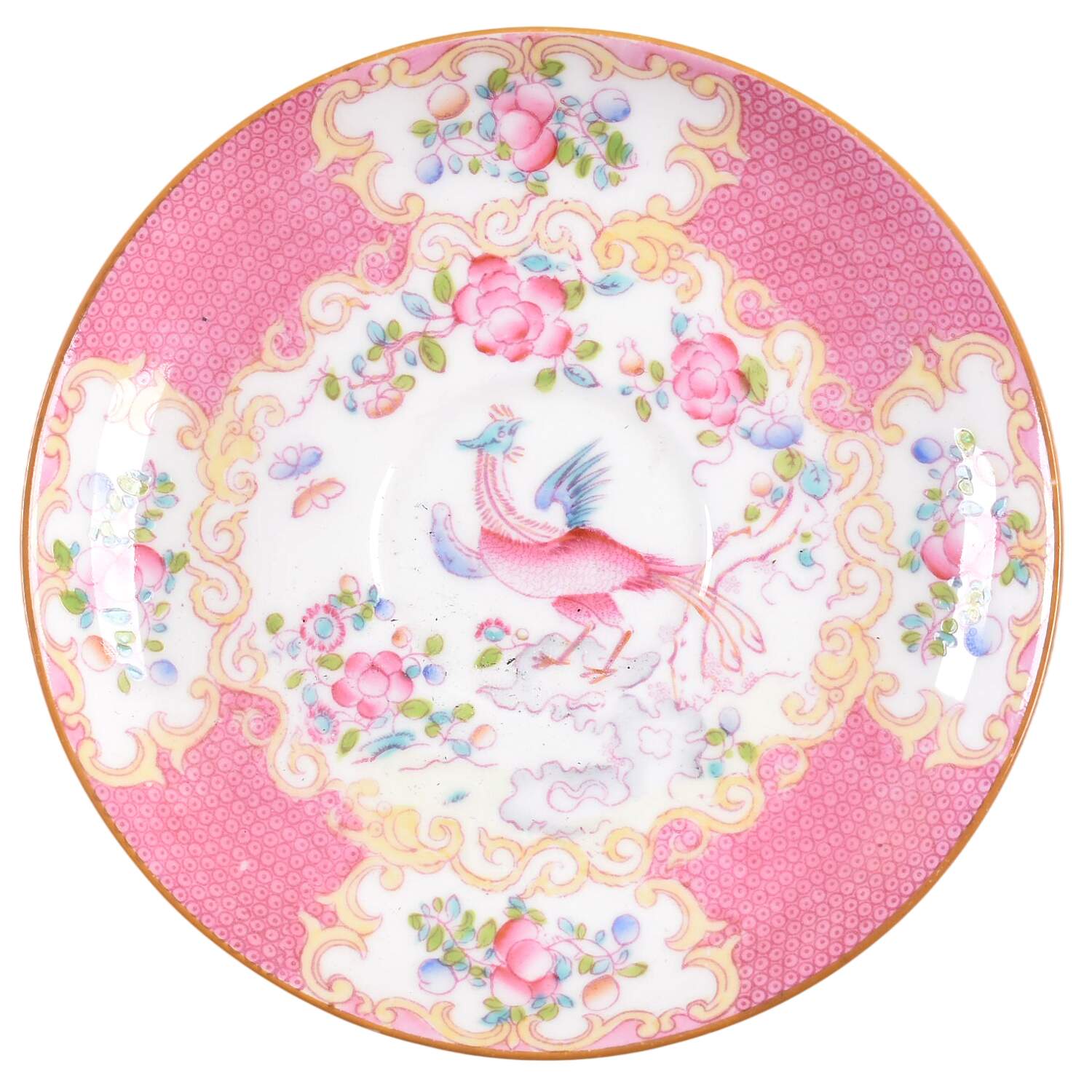 Cockatrice Pink (Smooth, Globe Backstamp) Saucer for Flat Cup by Minton-1
